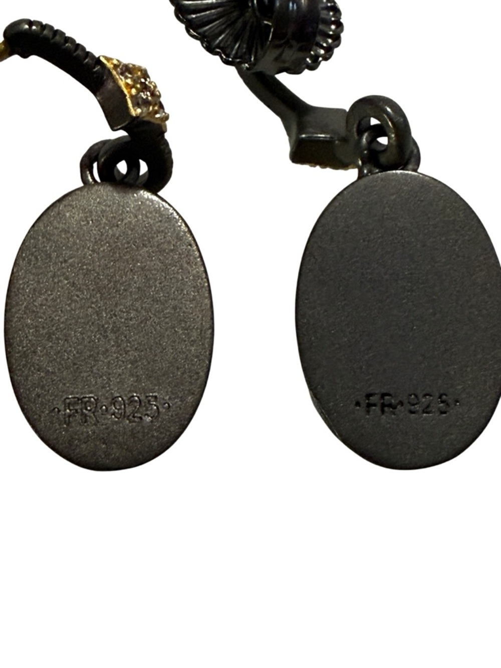 New Freida Rothman 925 Sterling Silver Stamped Faceted Crystal Drop Earrings - Picture 9 of 12